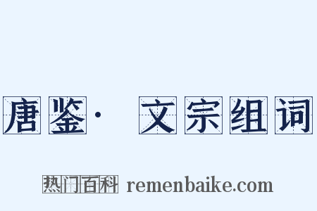 唐鉴·文宗组词是什么意思的图片